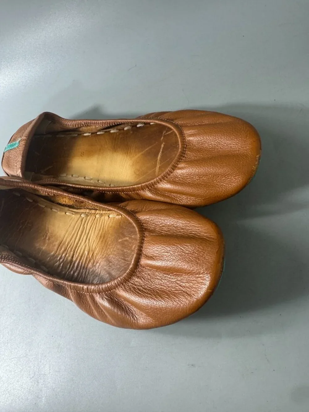 TIEKS THE BALLET FLAT IN CHESTNUT, SIZE 8